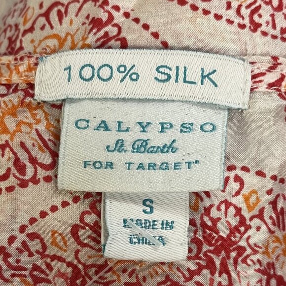 Calypso St. Barth For Target Silk & Eyelet Lace Tunic 3/4 Sleeve Small Resort - Picture 2 of 10